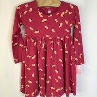 Size 3: Tea Pink Orange Floral Long Sleeve Dress