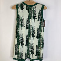 Size 12-18m: Kate Quinn Creme Green Trees Tank Short Romper