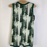 Size 12-18m: Kate Quinn Creme Green Trees Tank Short Romper