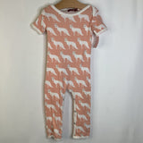 Size 12-18m: Milkbarn Pink White Fox Short Sleeve Long Romper