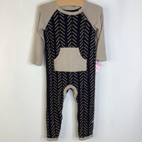 Size 12-18m: Kyte Brown Black Patterned Long Sleeve Long Romper