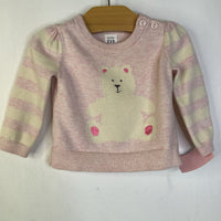 Size 3-6m: Gap Light Pink /Creme Bear Sweater