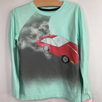 Size 6: Tea Blue/Grey/Red Car Long Sleeve Shirt