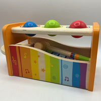 Hape Wooden Pound & Tap Bench with Slide Out Xylophone