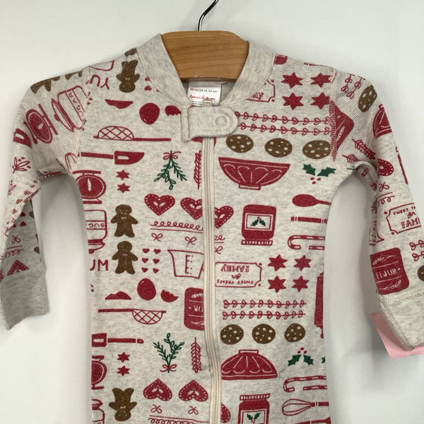 Size 18-24m (80): Hanna Andersson Creme Holiday Baking Print 1pc PJs