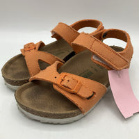 Size 11: Birkenstock Brown/Orange Buckle Strap Sandals