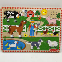 Melissa & Doug Wooden Farm Animals Sound Peg Puzzle