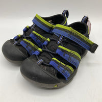 Size 6: Keens Blue/Green/Black Velcro Strap Sandals