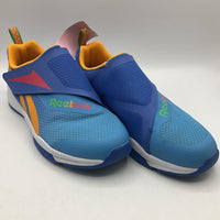 Size 4.5Y: Reebok Blue/Orange Velcro Strap Sneakers