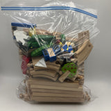 2 Gallon Bag Of Assorted Wooden Brio Tracks & Accessories