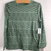 Size 5: Old Navy Green/Grey Geo Print Long Sleeve Shirt