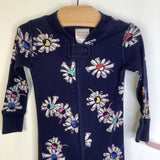 Size 12-18m (75): Hanna Andersson Dark Blue/Colorful Flowers Print 1pc PJs