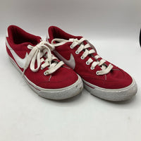 Size 8Y: Nike Red/Whit Lace-Up Sneakers