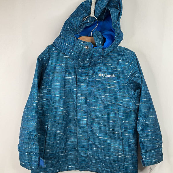 Size 4-5: Columbia Blue/Grey Print Inter-Change Coat Shell REDUCED