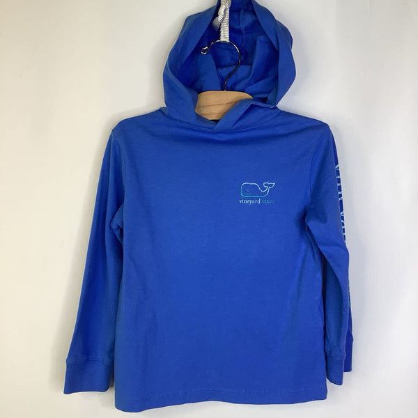 Size 4: Vinyard Vines Blue Hooded Long Sleeve Shirt-NEW W/Tag