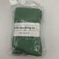Size 3-4Y: Little Stocking Co. Green Cable Knit Tights NEW