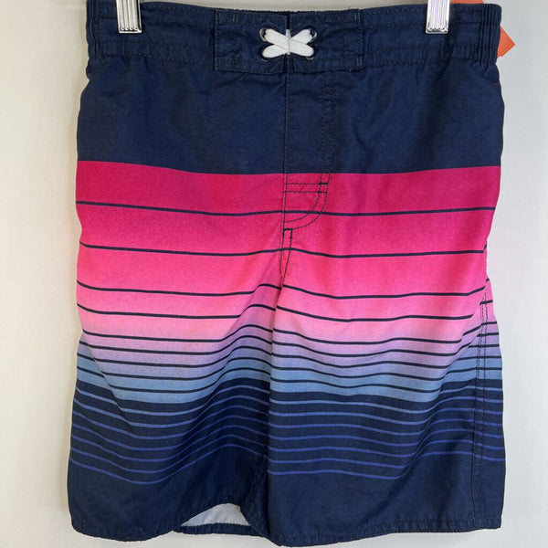 Size 10-12: Old Navy Dark Blue Pink Striped Board/Swim Shorts