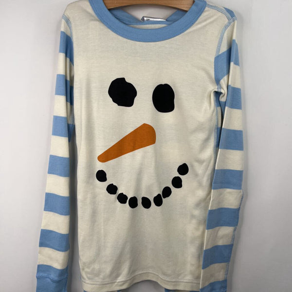 Size 10 (140): Hanna Andersson Creme/Light Blue Snowman 2pc PJs - New w/ Tags