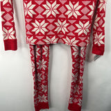 Size 8 (130): Hanna Andersson Red Creme Snowflake 2pc PJs