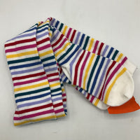 Size 10-12 (140-150): Hanna Andersson White Colorful Striped Tights