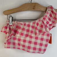Size 6-7: Crewcuts Pink/Creme Gingham Plaid Tank/Bikini 2pc Swimsuit