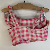 Size 6-7: Crewcuts Pink/Creme Gingham Plaid Tank/Bikini 2pc Swimsuit