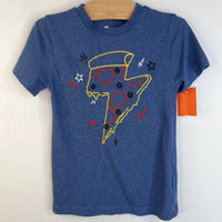 Size 3: Tucker + Tate Light Blue Yellow/Red Lightning Bolt Pizza T-Shirt