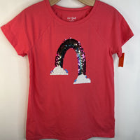 Size 14-16: Cat & Jack Coral Sequin Rainbow T-Shirt