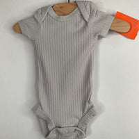 Size Preemie: Carter's Grey Ribbed Short Sleeve Onesie