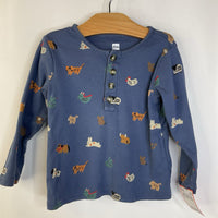 Size 12-18m: Tea Blue Animal Print Long Sleeve Shirt