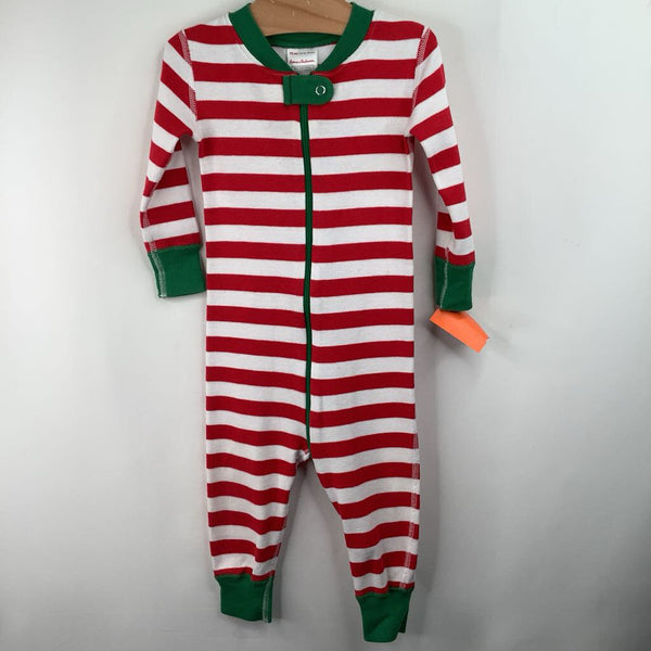 Size 12-18m (75): Hanna Andersson Red/White Striped 1pc PJs