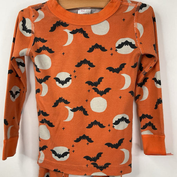 Size 4 (100): Hanna Andersson Orange Black Bats/Full Moon 2pc PJs - REDUCED