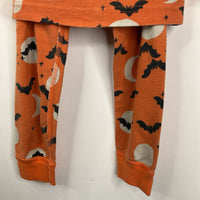 Size 4 (100): Hanna Andersson Orange Black Bats/Full Moon 2pc PJs - REDUCED
