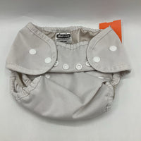 Size 0-9m: Thirsties White Adjustable Snap Diaper Cover