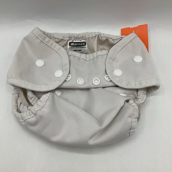Size 0-9m: Thirsties White Adjustable Snap Diaper Cover