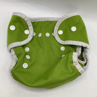 Size 0-9m: Thirsties Light Green Adjustable Snap Diaper Cover