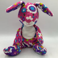 Mary Meyer Pink/Purple/Colorful Floral Medium Bunny Plush