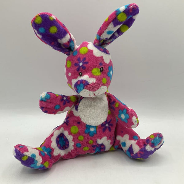 Mary Meyer Pink/Purple/Colorful Floral Small Bunny Plush