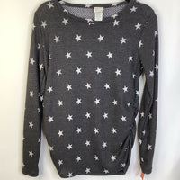 Size M: Heart And Arrow Grey White Stars Knit Long Sleeve Shirt