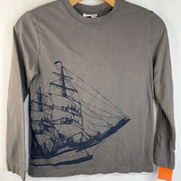 Size 8 (130): Hanna Andersson Grey Pirate Ship Long Sleeve Shirt