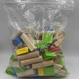 2 Gallon Bag Of Assorted Wooden Building Blocks