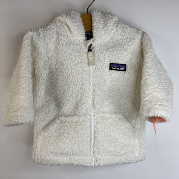 Size 3-6m: Patagonia White Fuzzy Zip-Up Hoodie