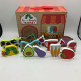 Wooden Farm Fresh Market 12pc Playset w/ Box