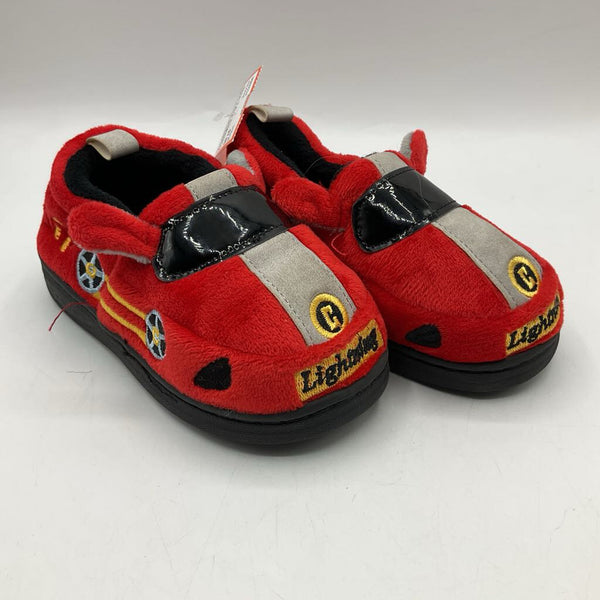 Size 7.5-8: Lightning Mcqueen Red/Black Slippers