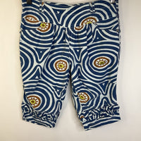 Size 12: Oilily Blue/White Swirls/Eyes Shorts