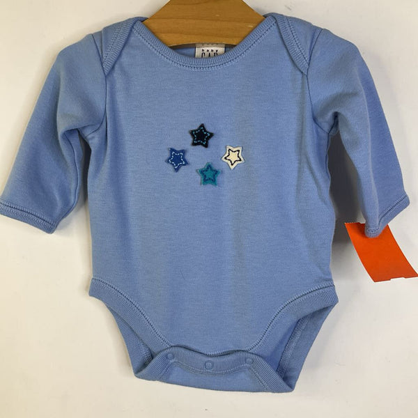 Size 0-3m: Gap Light Blue Stars Long Sleeve Onesie