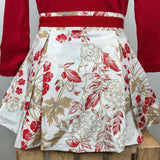 Collectors Corner Size 4: Burberry White/Red/Brown Pleated Zip-Up Skirt (Retail: $200+)