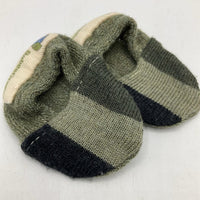 Size 0-3m: Babee Greens Merino Wool Green Knitted Baby Slippers