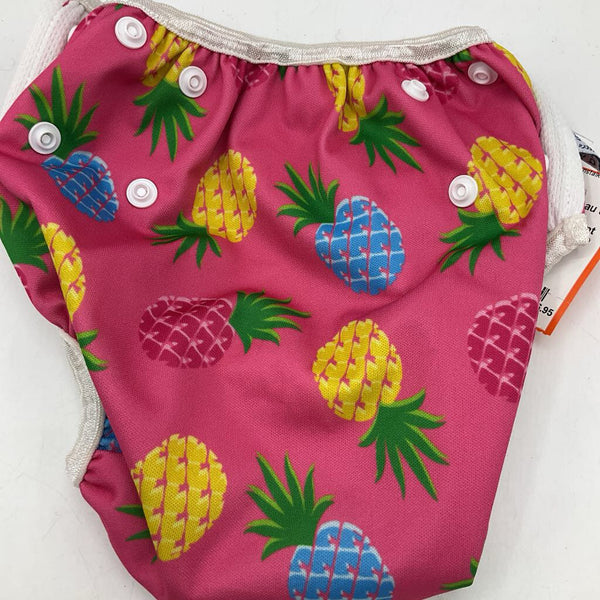 Size 2-6: Beau & Belle Pink Pineapples Print Adjustable Snap Diaper Cover
