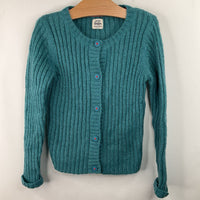 Size 6-7: Mini Boden Teal Button-Up Knit Cardigan